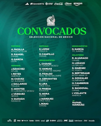 Esta es la primera convocatoria de Rafa Márquez en Selección Mexicana (X/ @miseleccionmx)