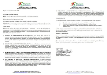 Partido Ecologista y su misiva al candidato Gustavo Matamoros