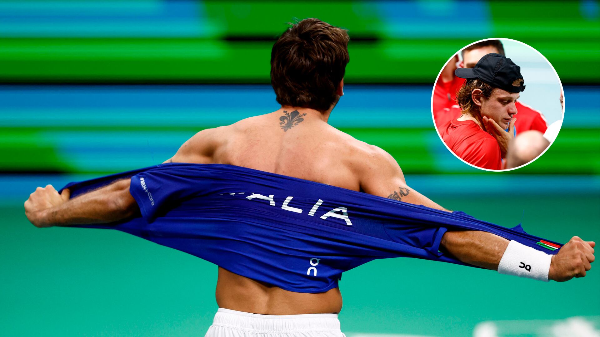 Levantó siete match points, rompió su camiseta y consoló a su rival: la épica clasificación de Italia a la final de la Copa Davis