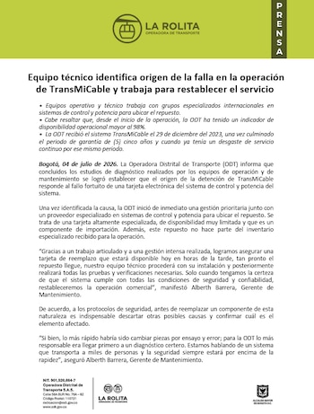 Esta fue la falla técnica que originó la suspensión del servicio de TransMiCable - crédito La Rolita