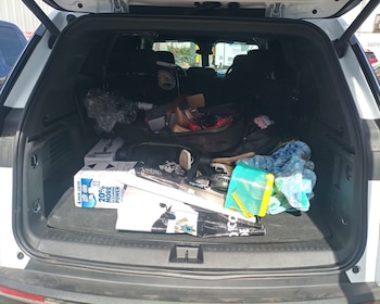 Interior de la camioneta inspeccionada.