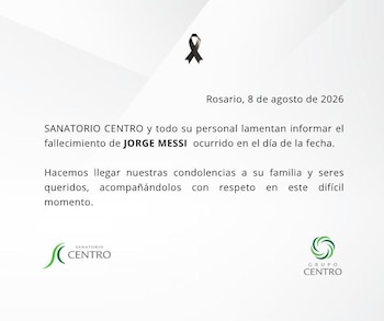 El comunicado oficial del centro de salud donde fue asistido el padre de Lionel Messi