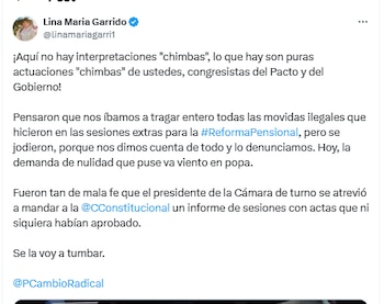 La congresista cuestionó las actuaciones