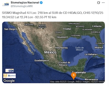 Se registró un sismo de magnitud