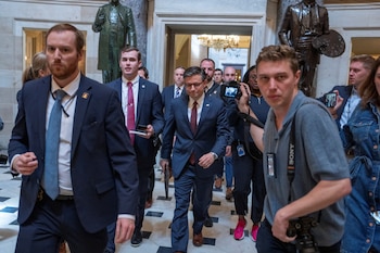 El jefe de los republicanos en la Cámara de Representantes, Mike Johnson (REUTERS/Ken Cedeno)
