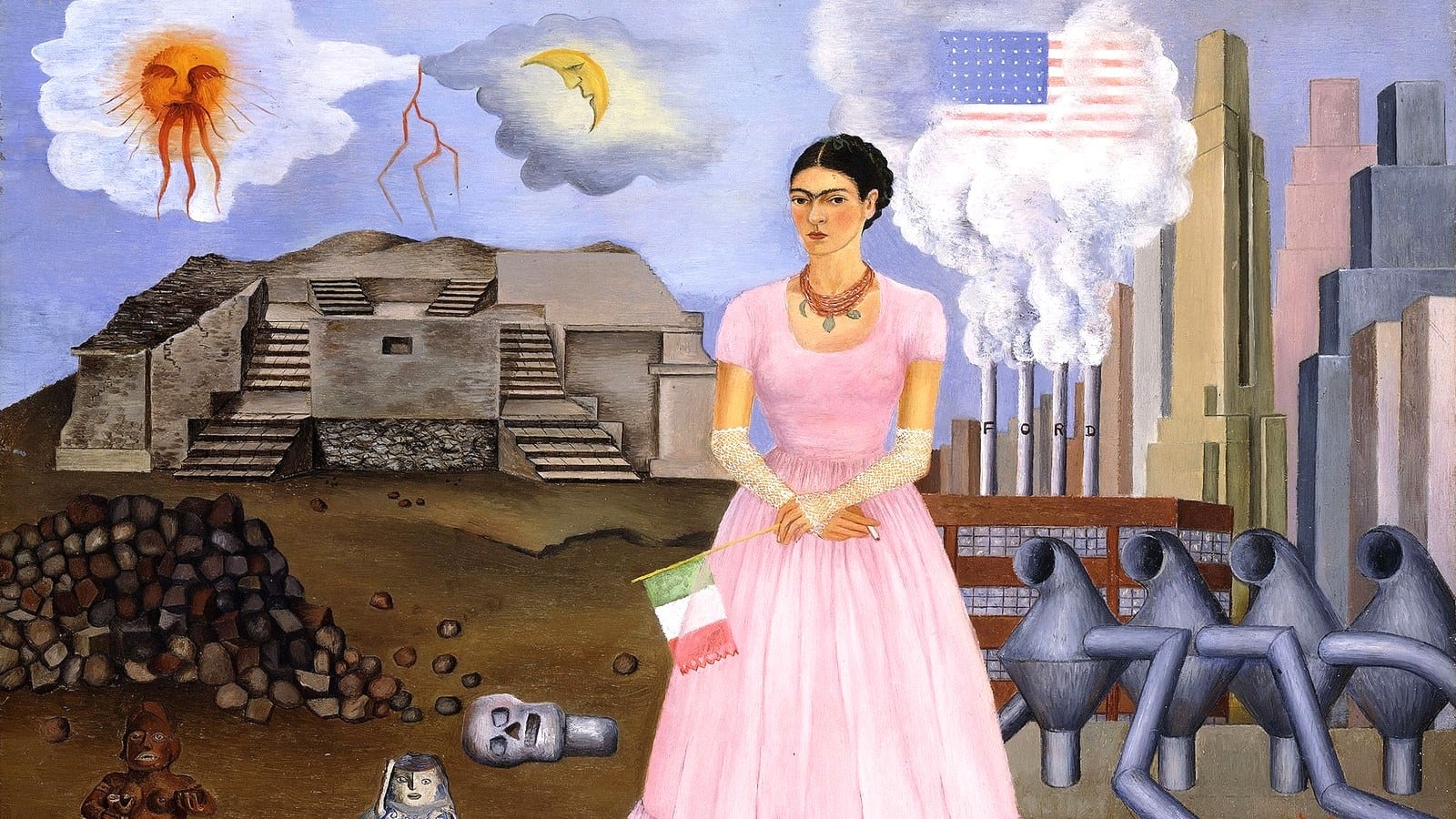 Autorretrato en la frontera entre México y EE.UU, 1932