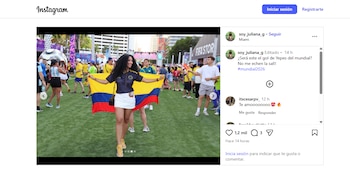 Juliana Guerrero apareció vestida con una de las camisas suplentes de la Selección Colombia - crédito @soy_juliana_g/Instagram