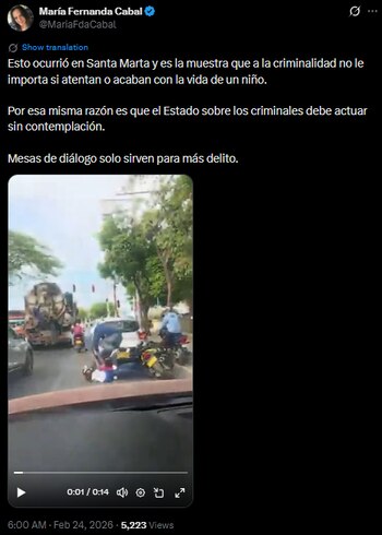 María Fernanda Cabal rechazó diálogos