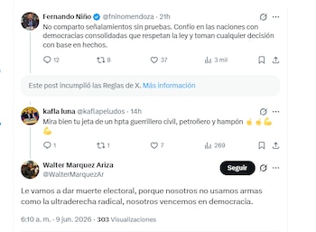 El abogado Walter Márquez Ariza aseguró que se buscar darle "muerte electoral" a Abelardo de la Espriella - crédito @WalterMarquezAr/X