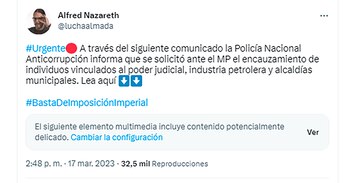 Tuit de la publicación del