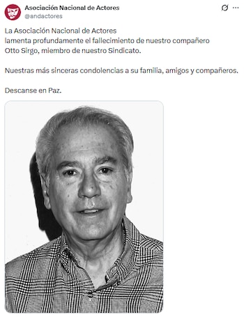 Otto Sirgo falleció este 29 de septiembre a los 79 años tras una trayectoria de más de cinco décadas en la televisión, el cine y el teatro. (X/ @andactores)