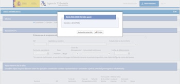 Primera pantalla del simulador de la declaración de la Renta