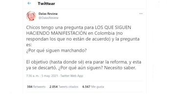 Dalas Review, youtuber español, es tendencia en Colombia por preguntar por qué continúan las marchas