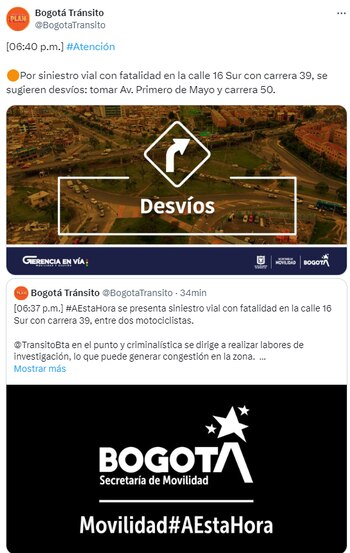 Se presenta siniestro vial con