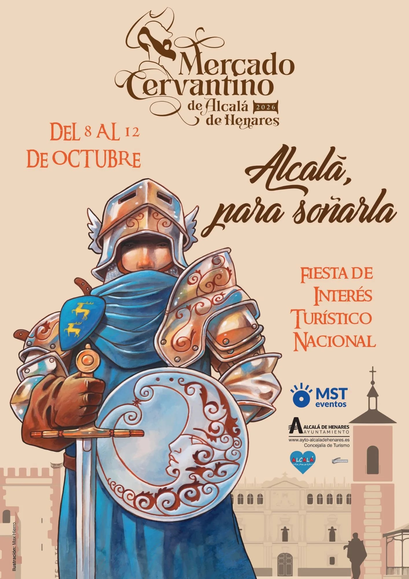 Uno de los carteles del Mercado Cervantino 2026 de Alcalá de Henares. (Ayuntamiento de Alcalá de Henares)