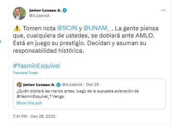 Javier Lozano advirtió a la