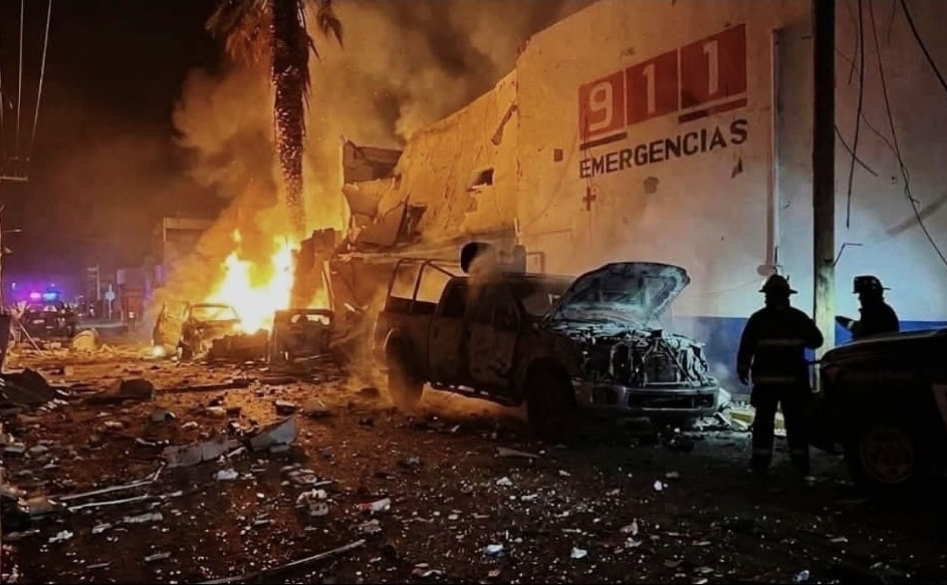 La explosión de un coche bomba en Ojocaliente, Zacatecas, dejó daños en la comandancia policial y 11 personas heridas, el pasado 30 de agosto. (Crédito: Cuartoscuro)
