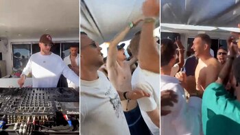 La fiesta privada en un yate en Ibiza de un equipo para celebrar el título: una figura como DJ y el emblema que lideró el show