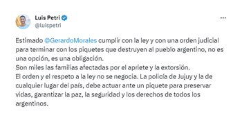 La repuesta de Luis Petri