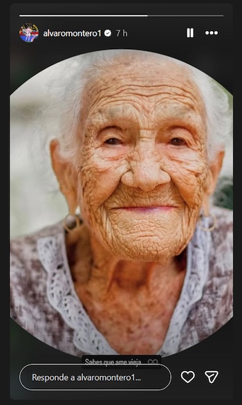 Post en Instagram de Álvaro Montero lamentando el fallecimiento de su abuela - crédito Instagram