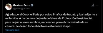 El presidente Petro agradeció a