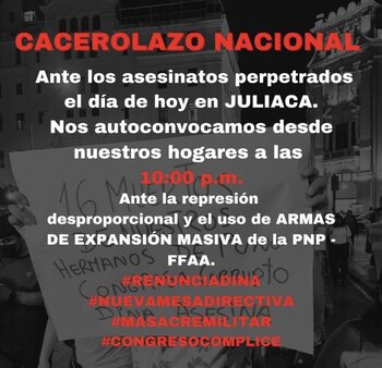 Llamaron a un cacerolazo nacional