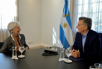 Mauricio Macri y Christine Lagarde, entonces directora gerente del FMI, en la Quinta de Olivos en 2018