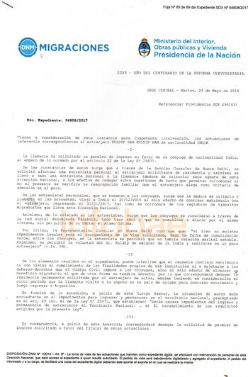 La resolución del expediente que se abrió en 2017 en Migraciones