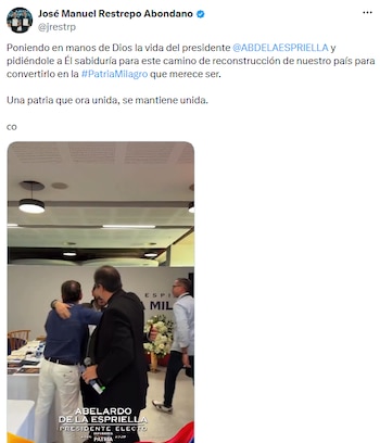 El vicepresidente electo señaló que el retiro buscó encomendar a Dios el inicio del nuevo Gobierno y pedir sabiduría para la gestión que comenzará el 7 de agosto. - crédito @jrestrp/X