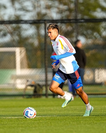 El goleador del Celtic ya se encuentra en los trabajos de entrenamiento en la sede del Philadelphia Union de la MLS-crédito @FCFSeleccionCol/X