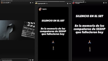 Varios integrantes del elenco replicaron imágenes del movimiento “#SilencioEnElSet” como muestra de duelo colectivo - crédito Instagram