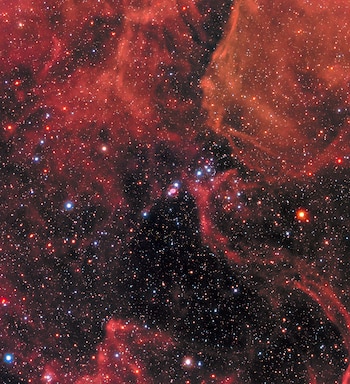 A Hubble Space Telescope image provided by NASA/ESA/R. Kirshner (Harvard-Smithsonian Center for Astrophysics and Gordon and Betty Moore Foundation)/M. Mutchler and R. Avila (STScI) shows Supernova 1987A within the Large Magellanic Cloud. With a gaze up to a thousand times faster and at least a hundred times wider than Hubble’s, the Nancy Grace Roman Space Telescope will use its crisp infrared vision to capture billions of galaxies and stars, as well as discover an estimated 100,000 new exoplanets. (NASA/ESA/R. Kirshner (Harvard-Smithsonian Center for Astrophysics and Gordon and Betty Moore Foundation)/M. Mutchler and R. Avila (STScI) via The New York Times) — NO SALES; FOR EDITORIAL USE ONLY. —