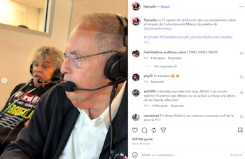 Carlos 'El Pibe' Valderrama dio su opinión sobre la selección Colombia en la transmisión de Fútbol de Primera - crédito @fdpradio/instagram