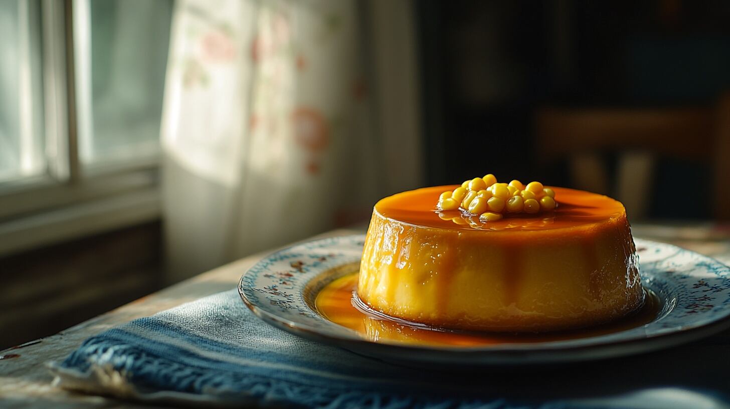 Flan de elote, un postre cremoso y tradicional elaborado con maíz tierno, característico por su sabor suave y dulce. - (Imagen Ilustrativa Infobae)
