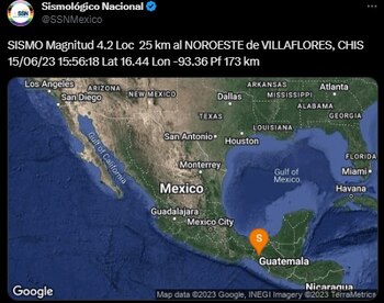 Se registró sismo en Chiapas