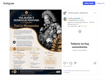 Post Totó La Momposina - crédito @gotokmusic/Instagram