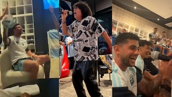 Los videos del show de la Mona Jiménez para la selección argentina: el gesto viral de Messi y el jugador-cantante
