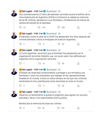 Hilo de Twitter del Ministro