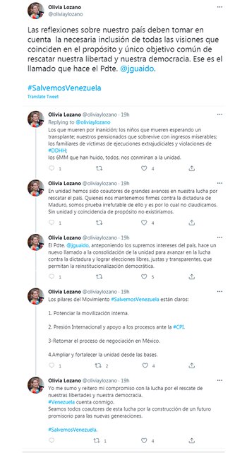 Los mensajes de Olivia Lozano