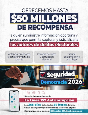 Autoridades ofrecen hasta 50 millones