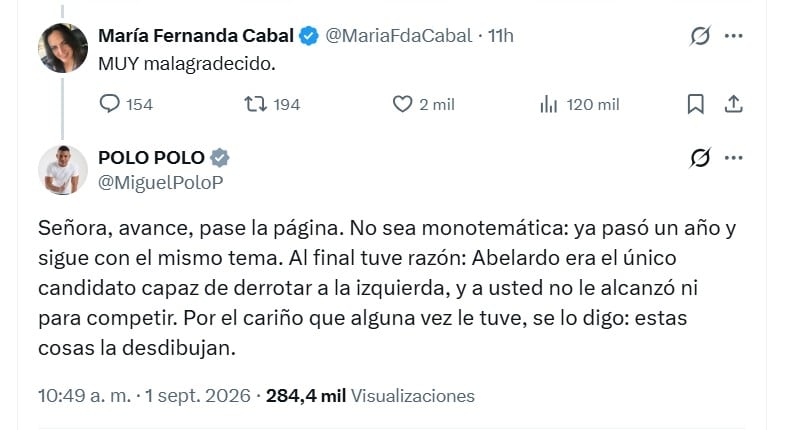 María Fernanda Cabal llamó