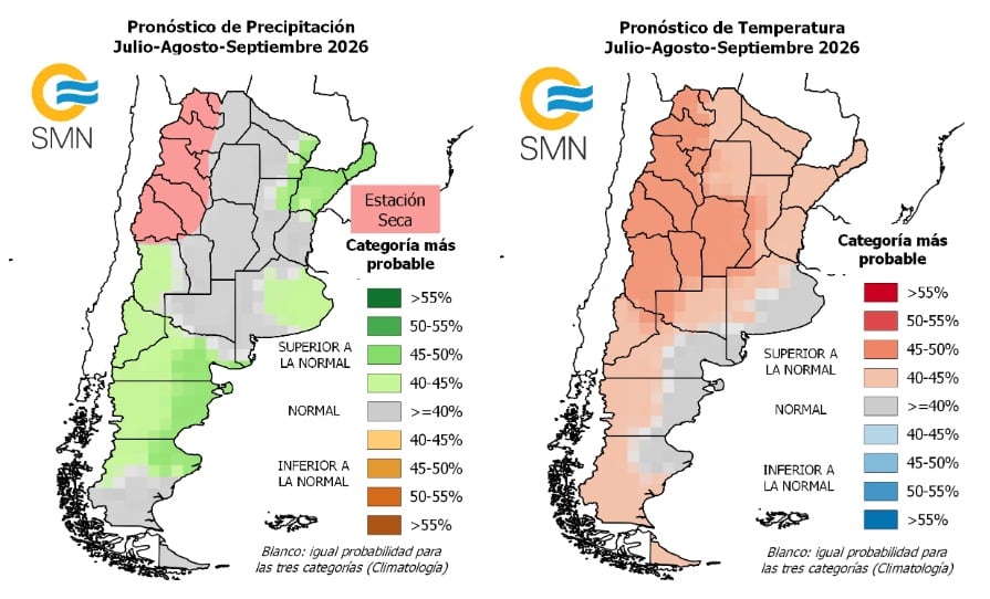 El pronóstico trimestral del SMN indica que el invierno tendrá temperaturas por encima de lo normal en el norte y el centro del país (Imagen Ilustrativa Infobae)
(SMN)