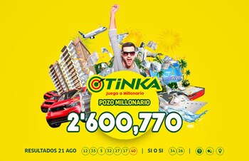 Sorteo de La Tinka del domingo 21 de agosto