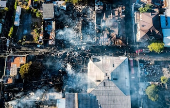 Imagen aérea muestra la destrucción