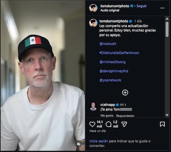 Tom Dumont describió que pasó por varias pruebas antes de saber que padece Parkinson. (Instagram)