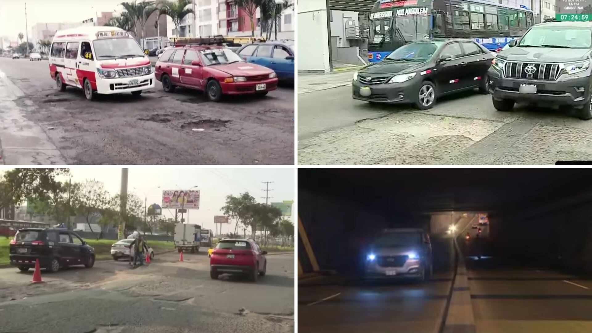 Vías arteriales de la capital, a cargo de la Municipalidad de Lima, en abandono, con enormes huecos y gran deterioro