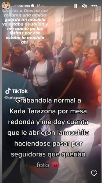 Karla Tarazona aclaró que no le robaron nada en Mesa redonda.