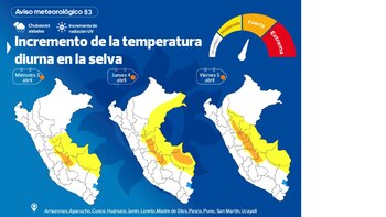 Aviso meteorológico del Senamhi.