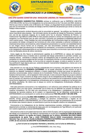 El gremio de trabajadores de