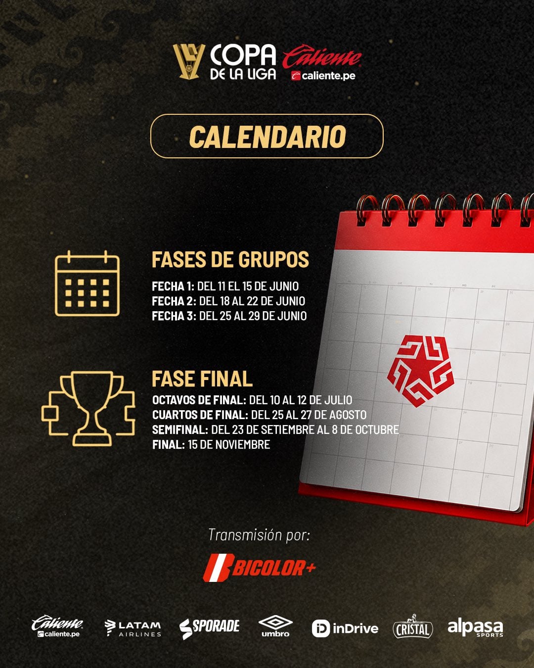 Calendario de la Copa de la Liga 2026. Crédito: X Copa Caliente de la Liga.